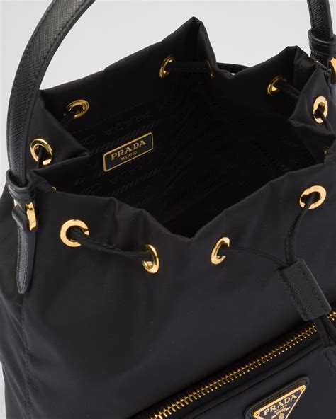 prada duet re nylon shoulder bag|prada nylon drawstring bag.